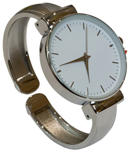 Blekon Collections Womens Elegant Big Dial Silver Stanless Steel Back Cuff Watch - Picture 7 of 10