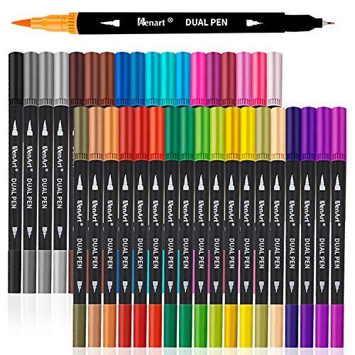 Brush Pens, 36 Fine Point Art Marker, Double Tip Colored Pen For