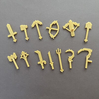 Lego Minecraft Golden Weapons ( 13 Pieces)