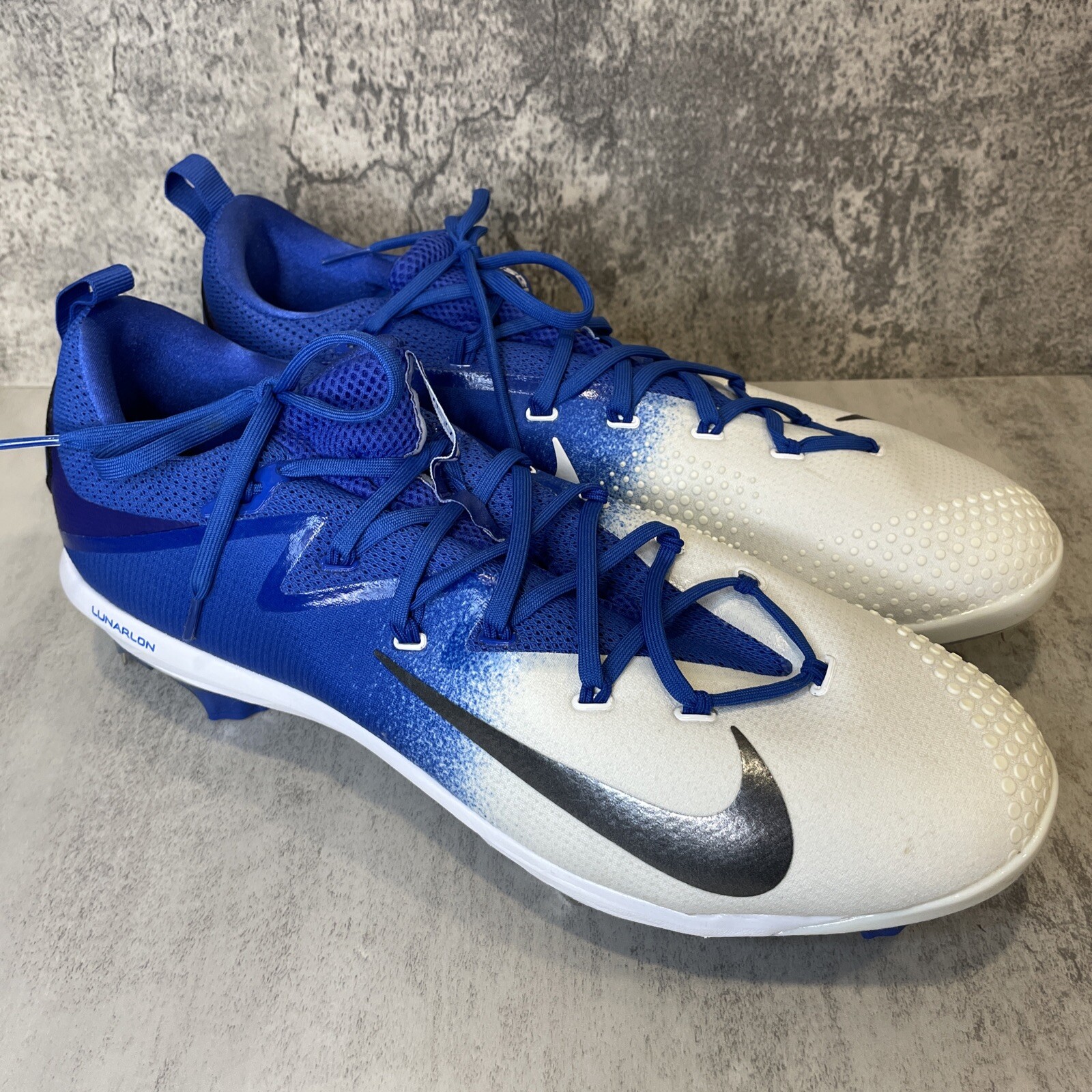 Nike Cleats Lunarlon Vapor Mens Sz 15 Baseball Blue & White Sports
