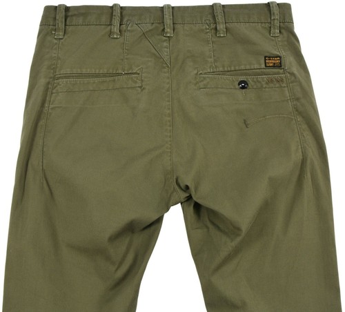 Pantalones de mezclilla para hombre G-Star chinos informales verdes algodón bolsillo botón cremallera talla 27/32 - Imagen 5 de 9