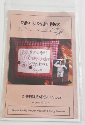 Two Blonde Mice Cheerleader  # 3560 Pattern -12''x14'' Pillow