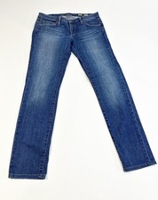 Bluer Jeans Women 30 Blue Denim Made in USA Taper Work Skinny Stretch Pants