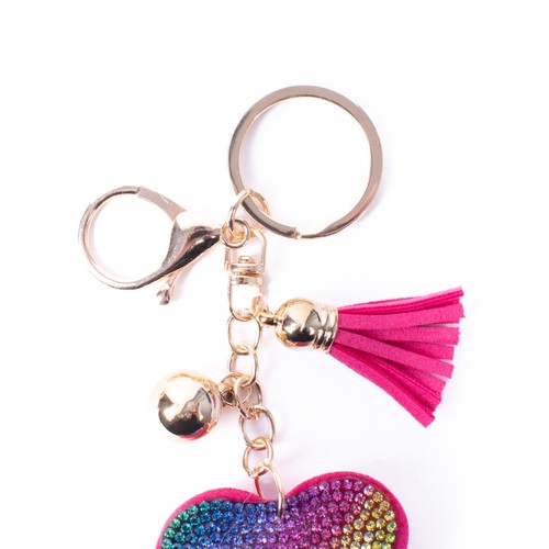 Bling Crystal Rhinestone Rainbow Bear Keychain - Picture 3 of 4