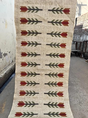 Handmade Kilim Rug aztec kilim Runner Wool Jute Rug Southwestern Stair kilim rug - Picture 2 of 10