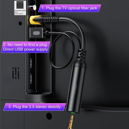 USB to SPDIF Output Adapter Optical Sound Adapter 3.5mm Adapter for TV PC Laptop - Photo 5/8