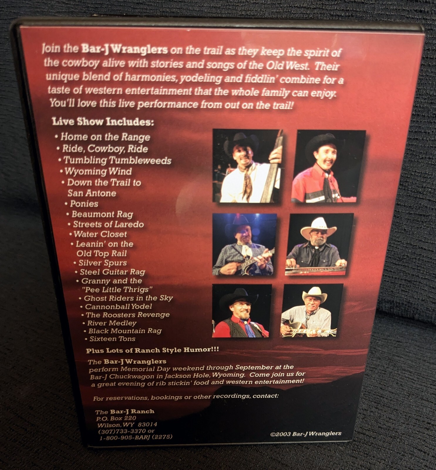 Bar J Wranglers Live On The Trail DVD Jackson Hole Wyoming Chuckwagon Country