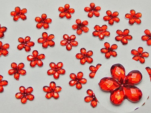1000 Pcs Acrylic Flatback Faceted Flower Rhinestone Gems 6mm(0.24") Color Choice - Picture 5 of 9
