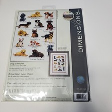 Dimensions 70-35353 Dog Sampler Cross Stitch Kit 10x14