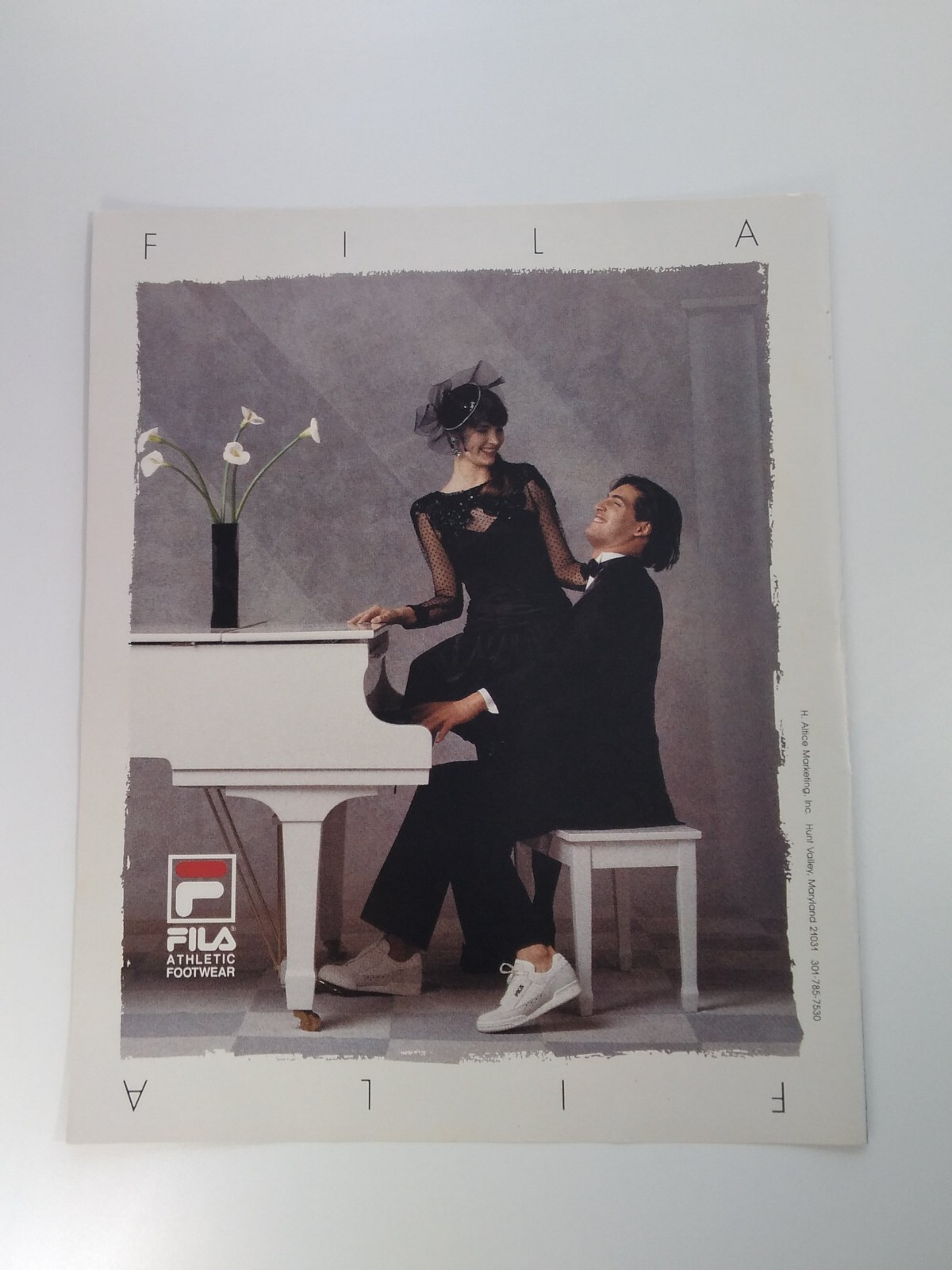 FILA Sneakers Print Ad Original Vtg 1988 Piano Fun