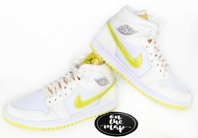 100個 Nike Air Jordan 1 Retro Mid SE W Voltage Yellow White UK 3 4