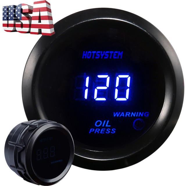 Universal 2" INCH Digital LED Electronic Oil Pressure Gauge+Sensor