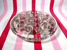 Beautiful 1930's/1940's Weighted 19 Hole Glass Flower Frog Floral Arrangements