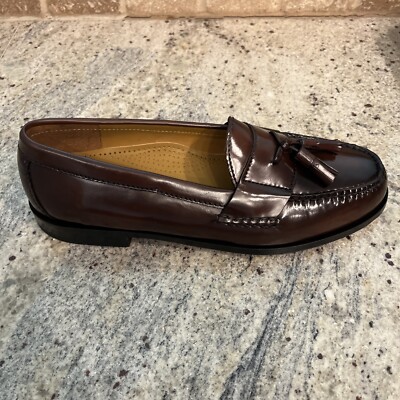 Cole Haan Men 11 D Pinch Tassel Loafers Dress Shoes Mahogany Brown Leather  03508