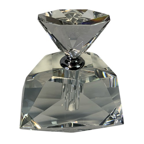 Sagebrook Home Clear Crystal Perfume Bottle 4.5in x 4in - Picture 12 of 13