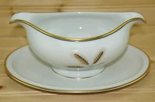 Rosenthal Bountiful Wheat 1265 Gravy Boat or Sauce Bowl with attached Underplate