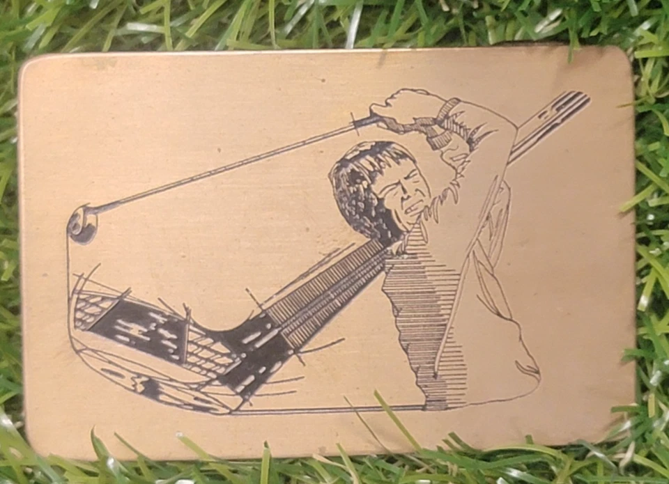 Ampersand Latón Kalamazoo Michigan Hebilla Cinturón Golfista Tema Foto 3 de 4