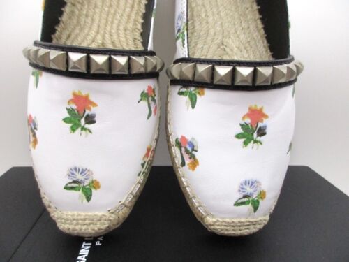 Ballerina Saint Laurent YSL Espadrillas Santa Venezia Piastrelle Floreali Borchie 35,5 5,5 - Foto 3 di 7