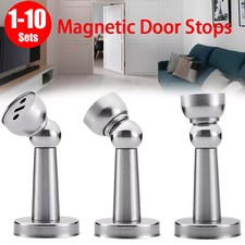 1-10 X Magnetic Door Stop Stopper Holder Catch Fitting Screws Safety Home Office