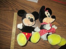 Disney World Disneyland vintage 12" Mickey Minnie Mouse plush set