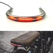 Cafe Racer Motorcycle Seat Frame Hoop Flat Loop with LED Tail Lights 230MM Width