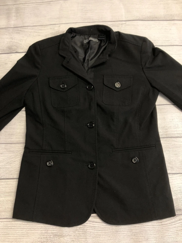 Liz Claiborne Blazer Womens 8 Black Classic Office Business Workwear Jacket - Image 2 of 4
