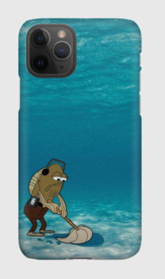 Spongebob Sillicon PhoneCase for iPhone 13 12 11 X S Bored Fish READ DESCRIPTION