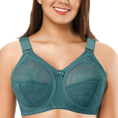 Ladies Plus Size Minimiser Bra Non Padded Wirefree Full Coverage Firm Hold Bra