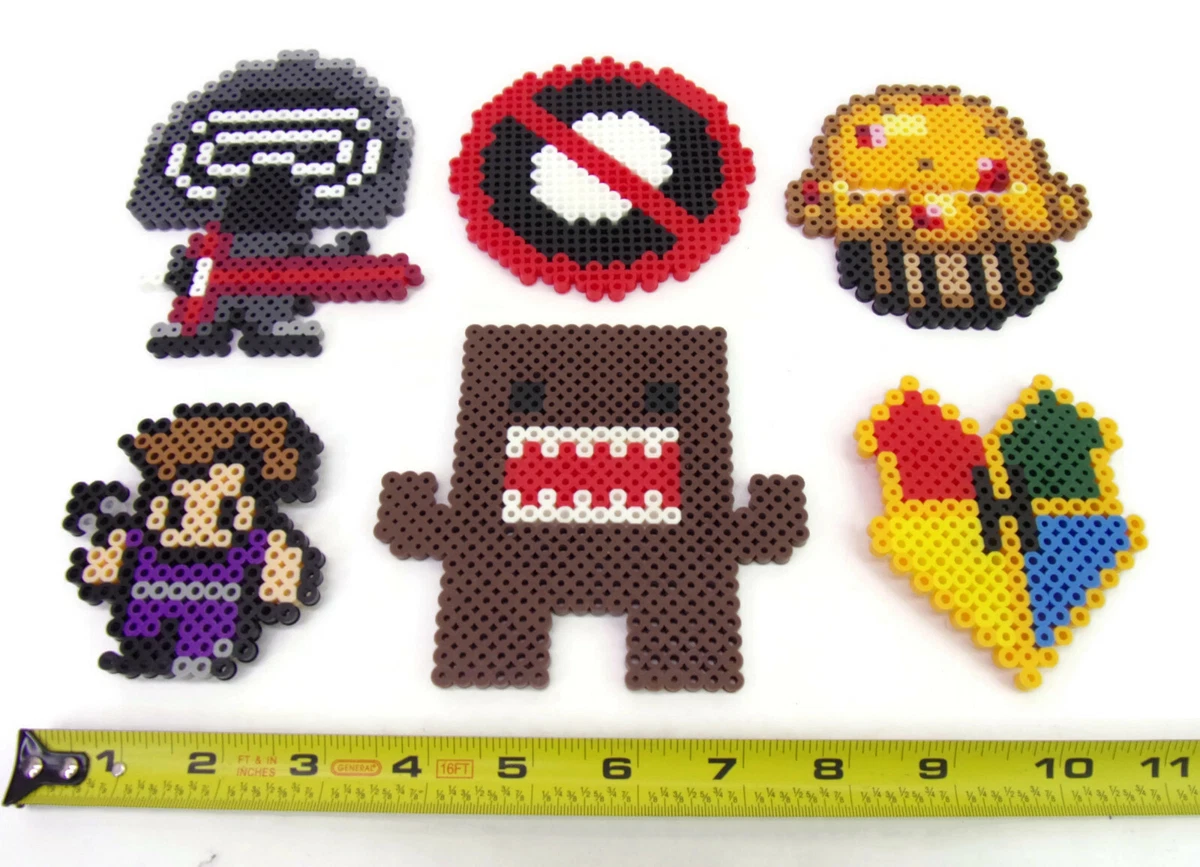 6 pc Perler Beads Pixel Miscellaneous Art Pieces 2 With Magnets