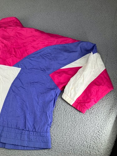 Vintage Adidas Jacket Womens Large Blue 90s Colorblock Retro Skiing Windbreaker - Picture 22 of 24