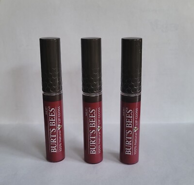Burt s Bees 100% Natural Lip Gloss #257 Ruby Moon ( 3 )  Sealed  FREE SHIPPING