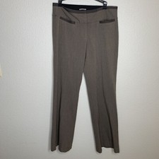 EXPRESS 8 Editor Dress Pants Brown Taupe Front  Back Pockets Slight Flare 8R