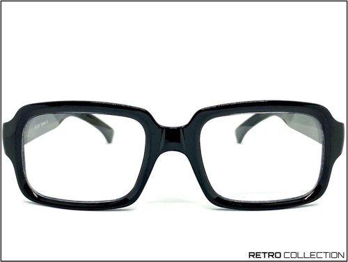 Classico Vintage Retrò Stile Lenti Trasparenti Occhiali Quadrato Nero Moda Frame - Foto 2 di 7