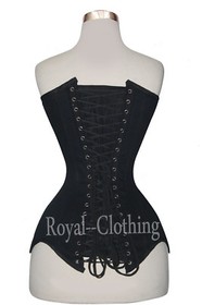 Double Steel Boned Heavy Duty Long Line Overbust waist Trainer Cotton Corset
