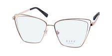 NEW DIFF BECKY III BLUE LIGHT LENS EYEGLASSES METAL  PLASTIC 57-14-142 GD