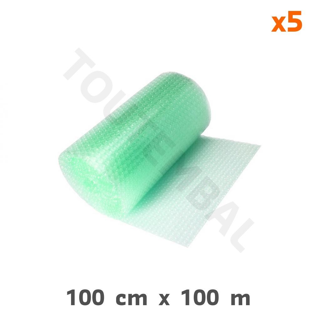 Papier bulle vert recyclé à 50% rouleau 1.00 x 100m pour emballage écoresponsable