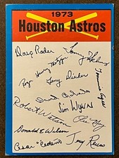 1973 Topps Baseball - Houston Astros Team Checklist EX-EXMT (High Series)