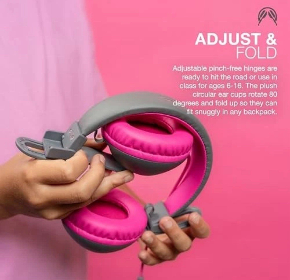 JLAB JBUDDIES STUDIO 2 WIRED KIDS HEADPHONES - BLACK/PINK