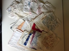 Lot of 90 Vintage Hankies with Monograms Handkerchiefs Cutter