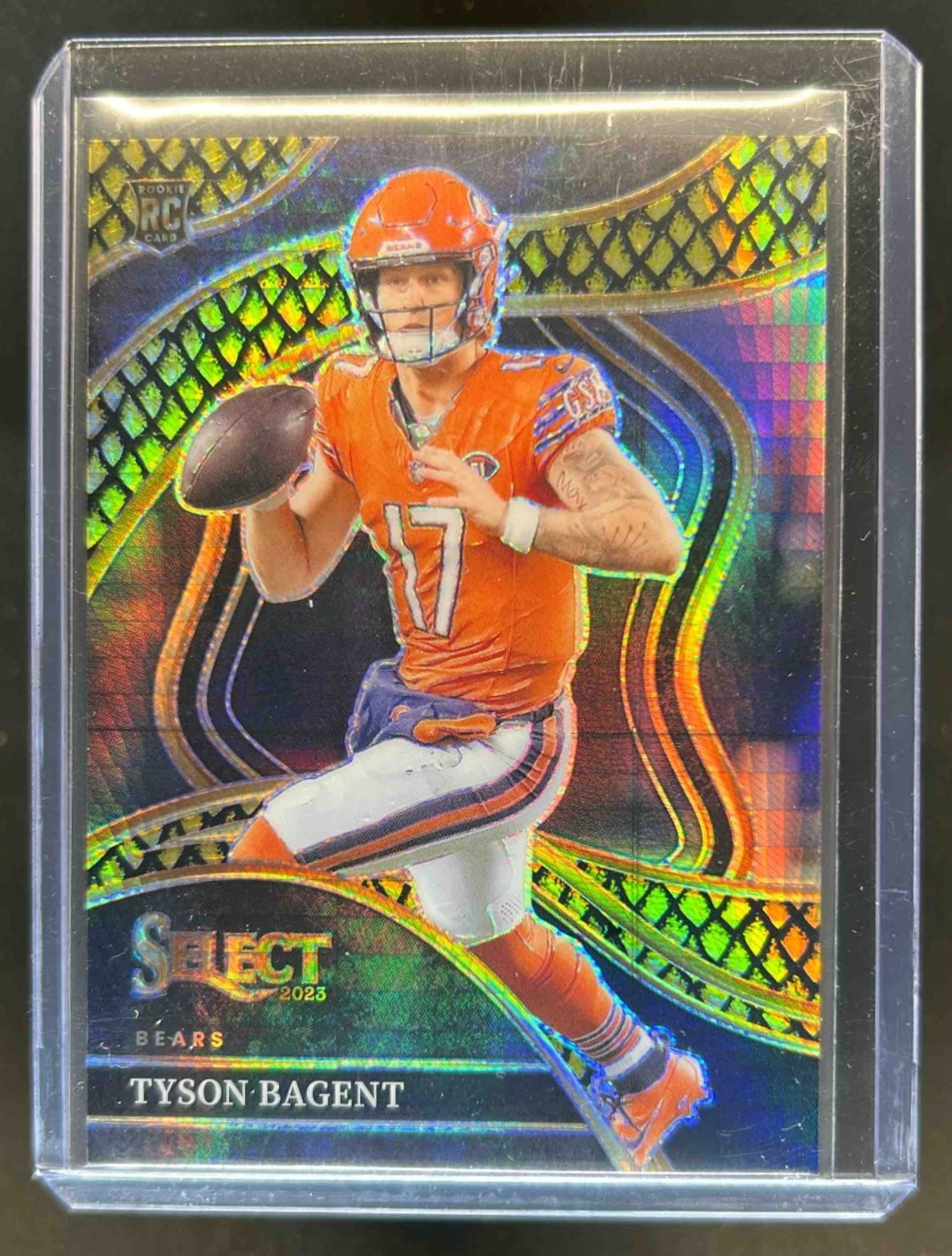 2023 Select Tyson Bagent RC Dragon Scale Gold Prizm Club #6/10 Bears