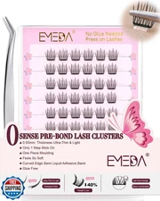 Self Adhesive Lashes Clusters 10-14mm Short Natural Look Pre Glued Eyelashes 