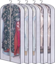 HANGING GARMENT BAGS for Closet Storage Gusseted Clear 5 Pack 60 SLEEPING LAMB