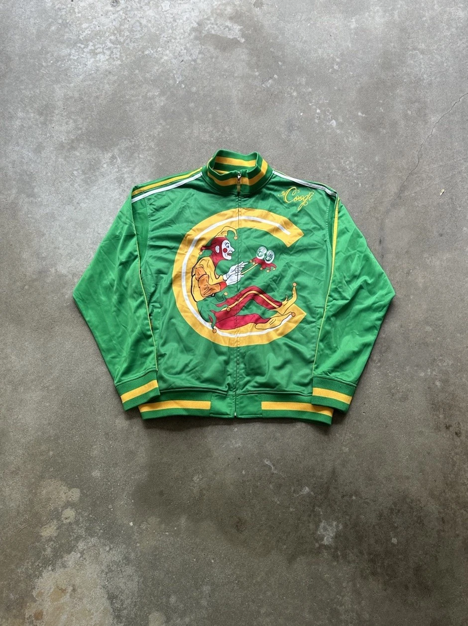 Vintage 90s Colorful Coogi Jester Bike x Moon Zip Up Jacket. Mens Size 2XL. Rare