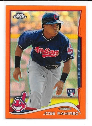 2014 Topps Chrome Jose Ramirez ORANGE REFRACTOR RC #45 RARE SP HOF Centered