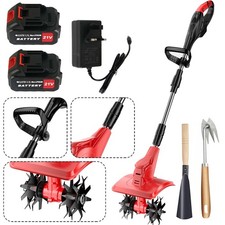 Cordless Cultivator Rotavator Tiller Garden Tool Allotment Soil 21V 4Ah Battery