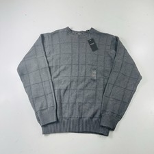 Arrow Knit Sweater Gray Crewneck Plaid Men  s Size Medium Brand New