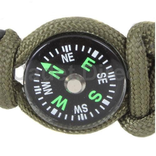 Paracord Survival Armband mit Kompass, olivgrün - Bild 3 von 3
