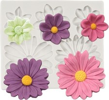 Flower Blossoms Silicone Mold Daisy Chrysanthemum Flower Fondant Mold for Cake