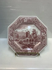 The Spode Archive Sutherland Collection Plate “Lucano” Red Octagon