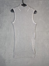 Rock & Republic Gray Ribbed Sweater Dress with Slit Women's Large Bodycon